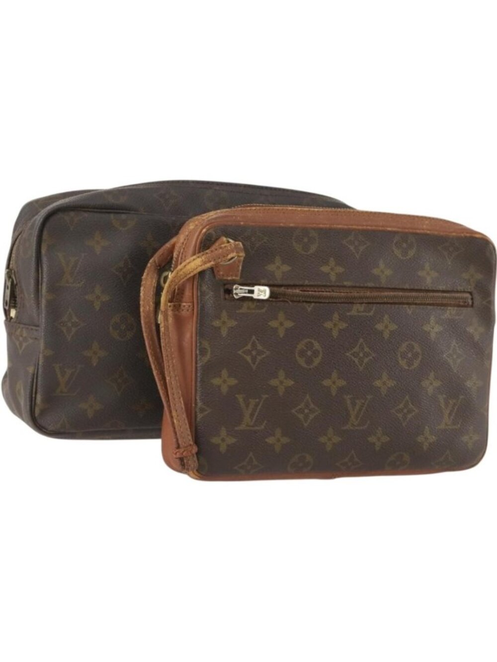 LOUIS VUITTON Monogram Pouch Clutch Bag 2 Set